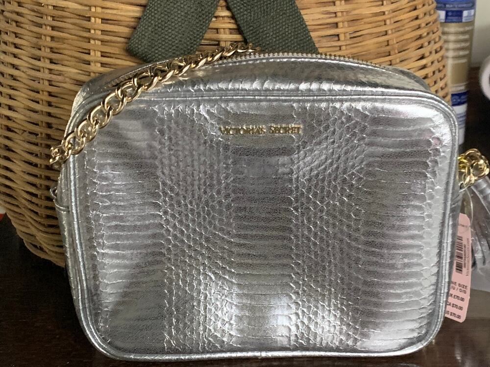 Victoria's secret fashion show silver snake crossbody gold chain strap